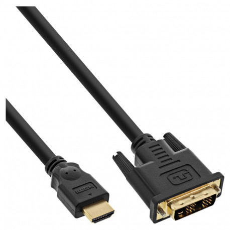 "INLINE HDMI-DVI Kabel, HDMI St auf DVI 18+1 Stecker vergoldete Kontakte 2m"