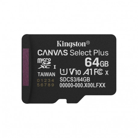 Kingston microSDXC-mälukaart 64GB UHS-I SDCS3/64GBSP