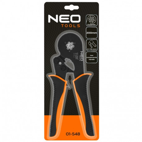 NEO TOOLS juhtmeotsahülsi pressimistangid, 6 lõuga, ristlõige 0.1–16mm²