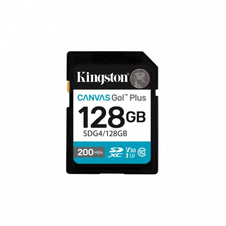 Kingston Technology SDXC-mälukaart Canvas Go! Plus 128GB Gen4 200MB/s C10 UHS-I U3 V30