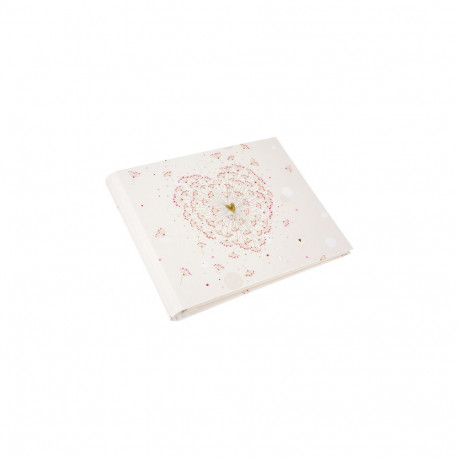 Guest Book - GOLDBUCH 47062 Golden Heart 29 × 23 cm 50-Page Spiral-Bound, Golden