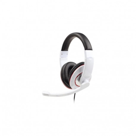 Gembird stereopeakomplekt MHS-001-GW 3.5mm sisseehitatud mikrofon, läikiv valge