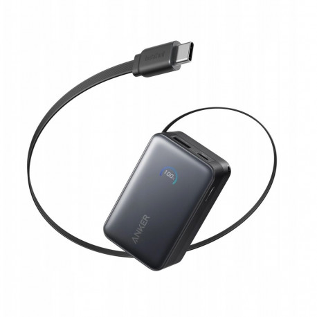 Anker Innovations akupank Nano 10K 45W sisseehitatud sissetõmmatava USB-C-kaabliga (A1638H11)
