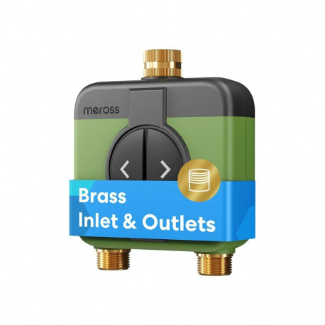 Smart Irrigation Controller - Meross MST200-EU 2-Zone G3/4-14 IP66 Brass Connectors 4×AA