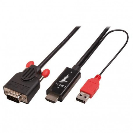 Lindy 2m HDMI to VGA Adapter Cable, Black
