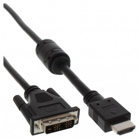 "INLINE HDMI-DVI Adapterkabel 19pol Stecker auf 18+1 Stecker mit Ferrit 1,8m"