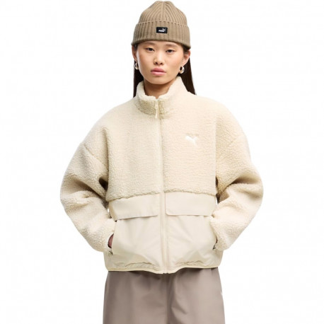 Kurtka damska Puma Re:Fibre Sherpa kremowa 694567 87 M