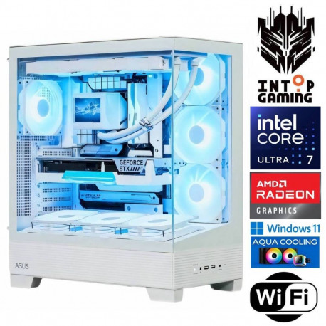 INTOP AQUA Ultra 7 265KF 32GB DDR5 1TB SSD M.2 NVME RX9060XT 16GB WiFi WIN11Pro