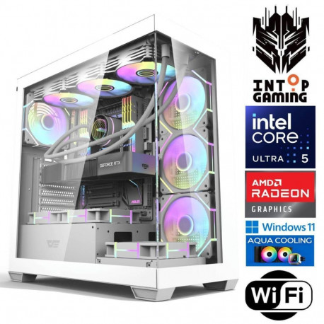 INTOP AQUA Ultra 5 250KF Plus 64GB DDR5 1TB SSD M.2 NVME RX9060XT 16GB WiFi WIN11