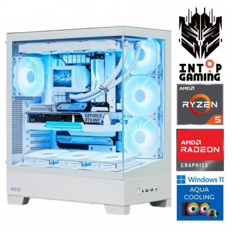 INTOP AQUA Ryzen 5 9600X 32GB DDR5 1TB SSD M.2 NVME RX9060XT 16GB WIN11