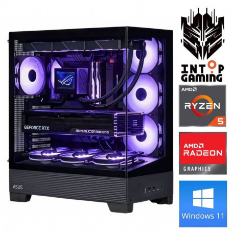 INTOP Ryzen 5 7500F 64GB DDR5 1TB SSD M.2 NVME RX9060XT 16GB WIN11
