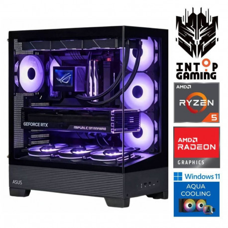 INTOP AQUA Ryzen 5 7500X3D 64GB DDR5 1TB SSD M.2 NVME RX9060XT 16GB WIN11Pro