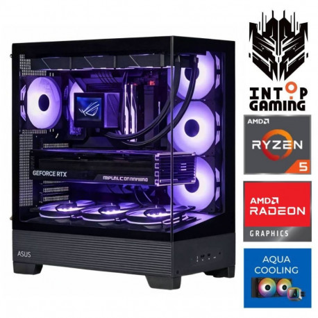 INTOP AQUA Ryzen 5 9600X 32GB DDR5 1TB SSD M.2 NVME RX9060XT 16GB no-OS