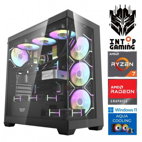 INTOP AQUA Ryzen 7 9700X 32GB DDR5 1TB SSD M.2 NVME RX9060XT 16GB WIN11