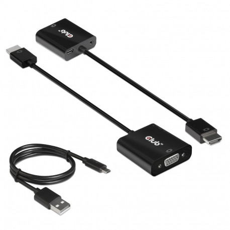 CLUB3D videokaabliadapter CAC-1302 0.5m HDMI Type A (Standard) VGA (D-Sub), must