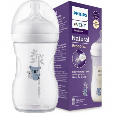 Philips AVENT Natural Response SCY903/67 Bottle 260ml  flow 3 teat  koala deco  1 piece