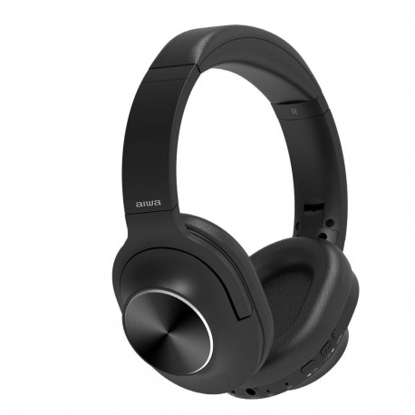 AIWA kõrvapealsed kõrvaklapid HST-220BT BT/AUX/USB-C 20dB sisseehitatud mikrofon, must