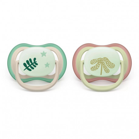 Philips Avent pacifier Ultra Air Night  NEUTRAL 6-18M  (2pcs) SCF376/31