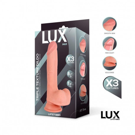 Max Triple Texture Dildo w/Balls 8,2" Skin Cl,12