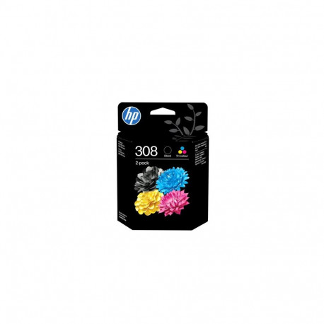 HP 308 2-Pack Black/Tri-color Original Ink Cartridge Combo