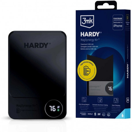 3mk tarvik HARDY MagSynergy Ni+ 5 000mAh 22.5W USB 1C1L, must