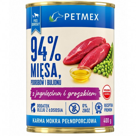 PETMEX with lamb and peas - wet dog food - 400g
