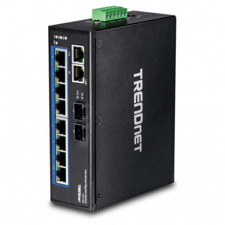TRENDnet võrgulüliti TI-G102 10Port tööstuslik DIN-liistule Gigabit