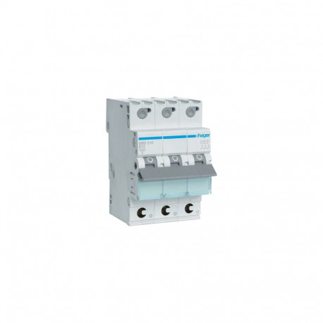 "Hager Leitungsschutzschalter MBS310 3polig 6kA B-10A QuickConnect 3M"