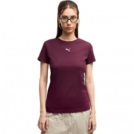 Koszulka damska Puma Ess Centered Cat Logo Tee burgundowa 692916 24 2XL