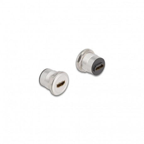 DeLOCK 88191 socket-outlet 2 x HDMI Black, Silver
