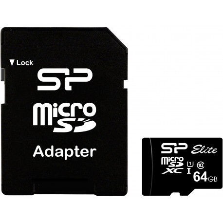 Silicon Power mälukaart microSDXC 64GB Elite + adapter (avatud pakend)