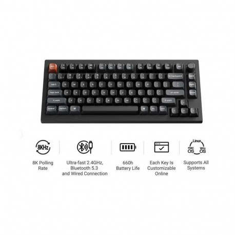 Keychron juhtmevaba klaviatuur V1 ULTRA V1U-D3, must