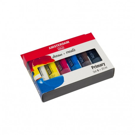 ACRYLIC AMSTERDAM PRIMARY SET 6X20ML