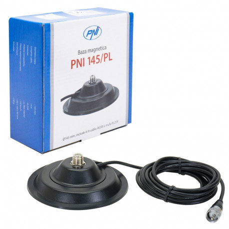 Magnetiline alus PNI 145 / PL 145mm sisaldab 4m kaablit ja PL259 pistikupesa