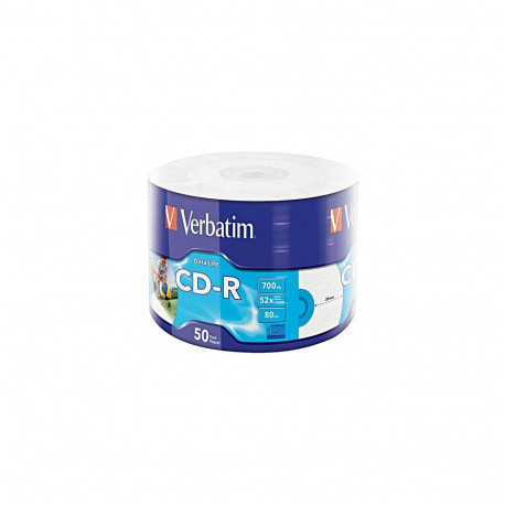 Verbatim CD-R 50 tk spindel täiendava kaitsega Datalife tindiprinteriga prinditav Wrap /52x/700MB WR
