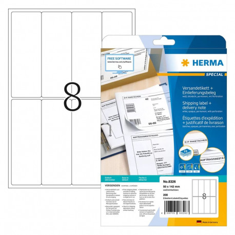 "HERMA Versandetiketten SPECIAL 50,0 x 142,0 mm, weiß"