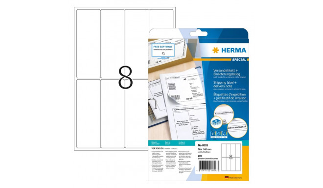 HERMA postitussildid SPECIAL 50,0x142,0mm, valged