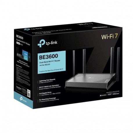TP-Link Archer BE220 wireless router Gigabit Ethernet Dual-band (2.4 GHz / 5 GHz) Black