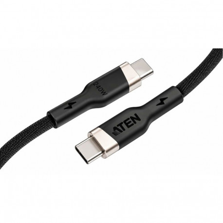 Aten 240W USB-C to USB-C Braided Charging Cable, 2 m | 2L-3102P240 | USB-C to USB-C