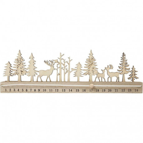 Advendikalender puidust, 12 × 40 × 3,6 cm – kaunistatav, jõuluteemaline