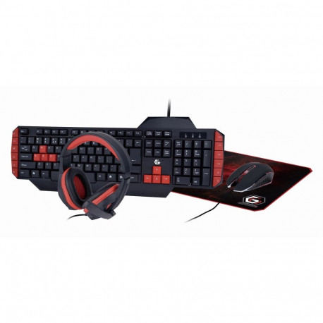 Gembird mänguklaviatuur GGS-UMG4-02 hiirega, USB, QWERTY, USA inglise keel, must