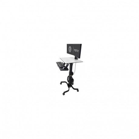 "ERGOTRON WorkFit-C Steh-Sitz-Arbeitsplatz Dual HD Fahrwagen bis 61cm 24Zoll Displays 14,7kg.Anhebun