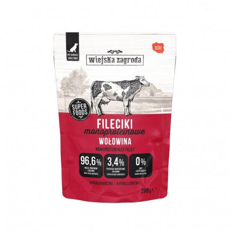 WIEJSKA ZAGRODA märg koeratoit, monoproteiiniga veisefileed 280g