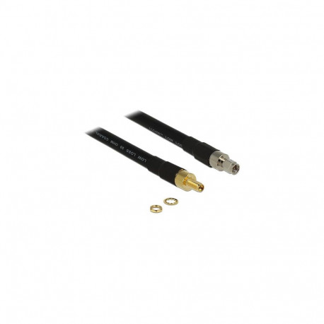 DeLOCK 0.4m SMA/SMA coaxial cable CFD400, LLC400 Black