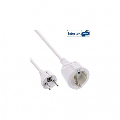 InLine Power extension cable, white, 1m