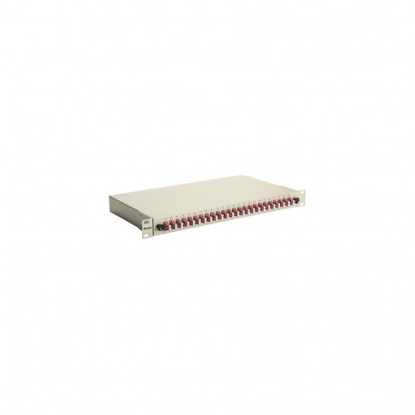 Equip 24-Port Fiber Optic Splice Box, LC Duplex, OM4, 1U, Equipped, Grey