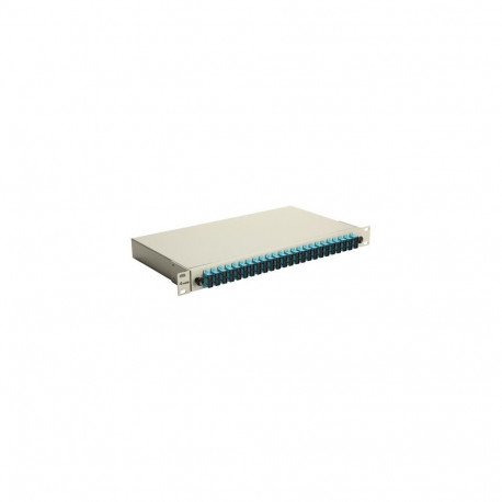Equip 24-Port Fiber Optic Splice Box, SC Duplex, OM3, 1U, Equipped, Grey