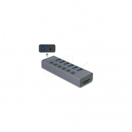 DeLOCK External USB 5 Gbps 6 port Hub with Switch and SD / Micro SD slot