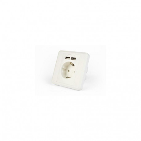 EnerGenie EG-ACU2A2-01 socket-outlet 2 x USB + CEE 7/3 White