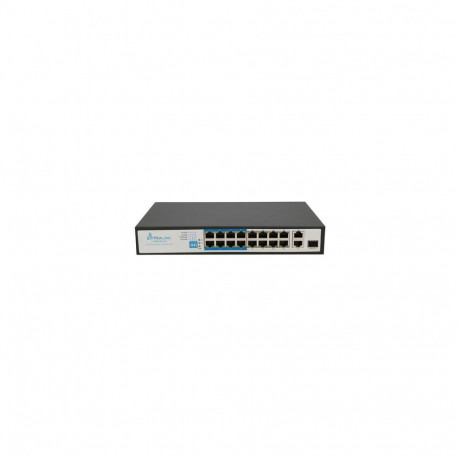 Extralink PoE Switch VIRTUS V3 16x 100Mb/s PoE/PoE+, 2x Gigabit RJ45 + 1x SFP, 150W